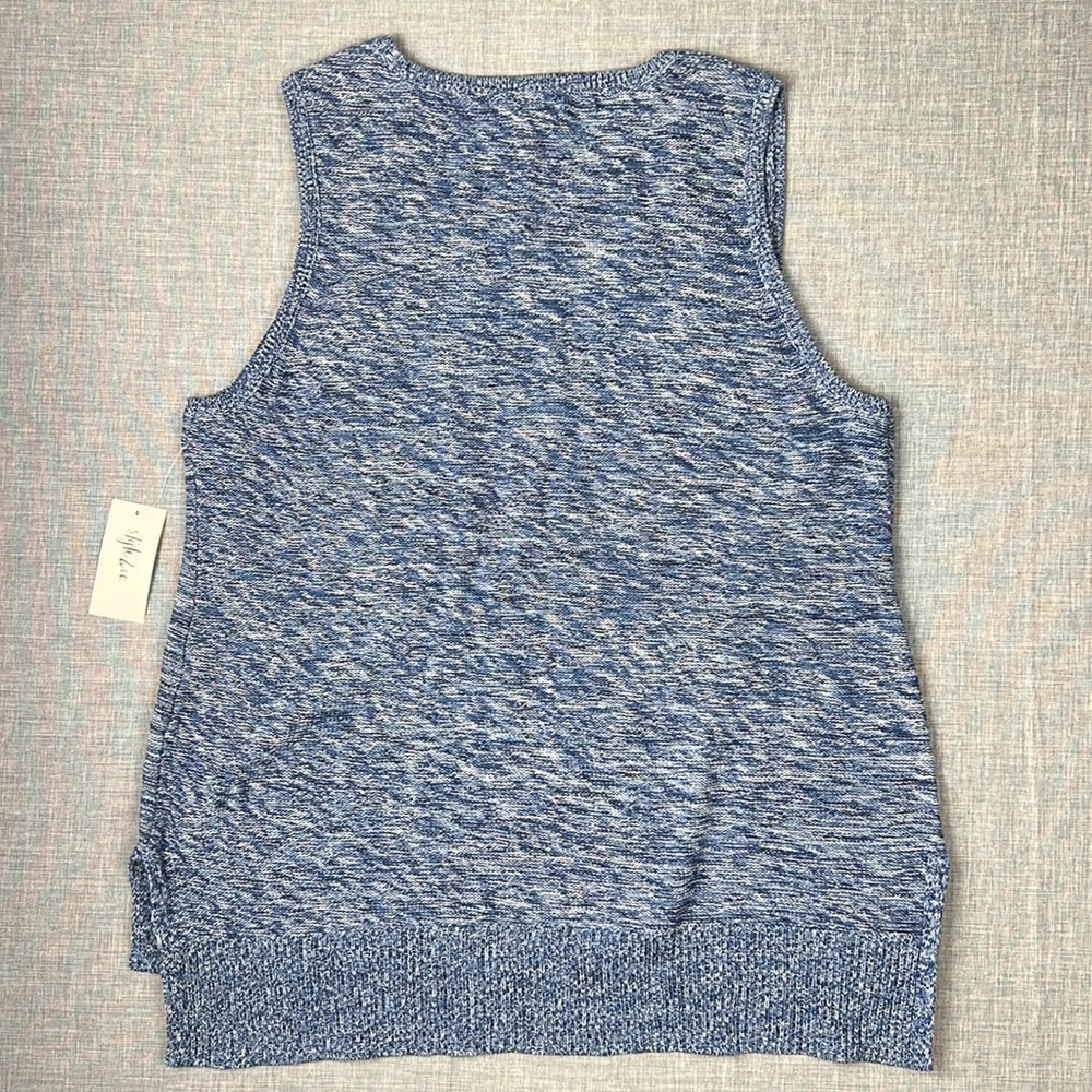 Style & Co Blue Heather High Low Sweater Vest Size Large - Picture 5 of 5